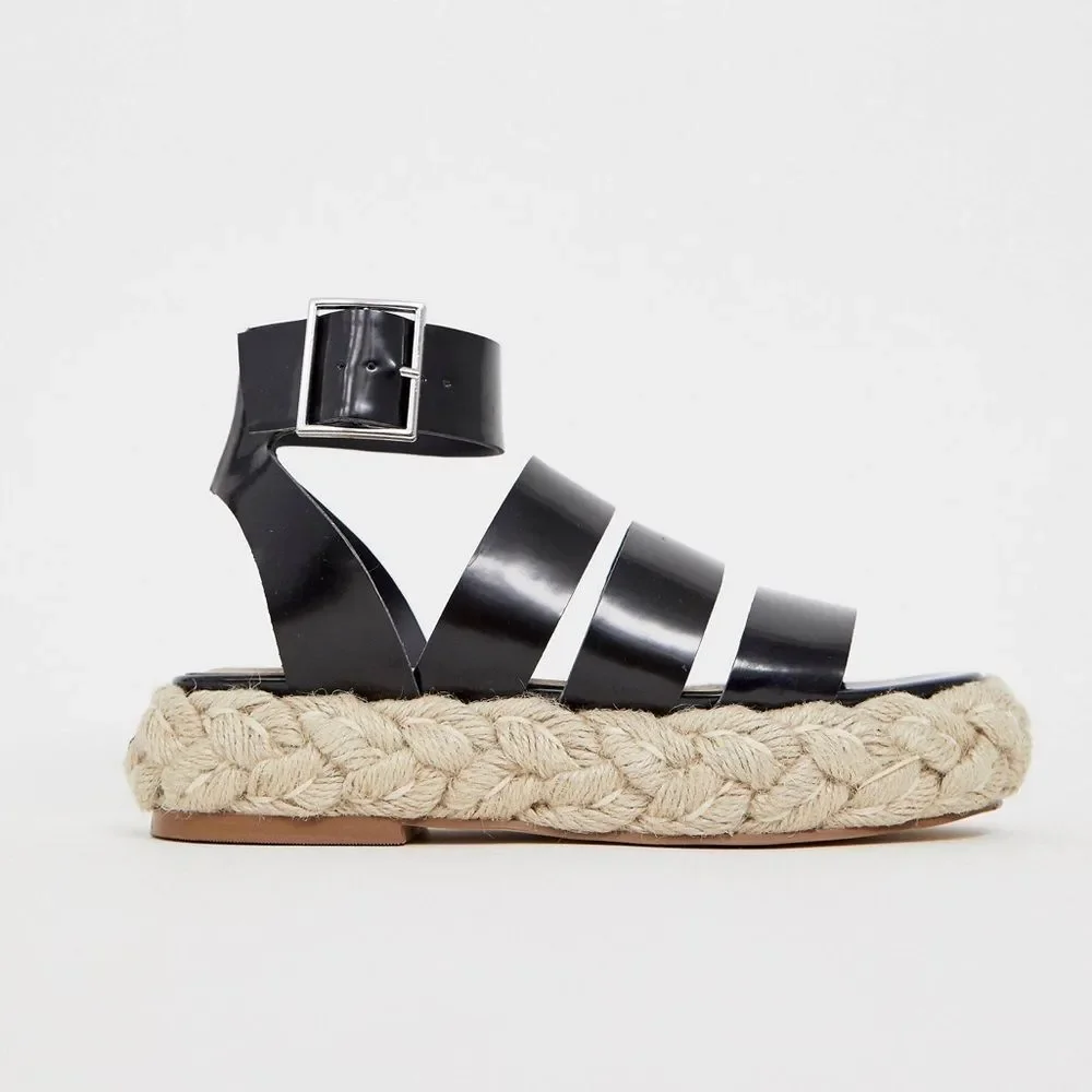NEW ASOS DESIGN Jao chunky espadrille sandals size 3